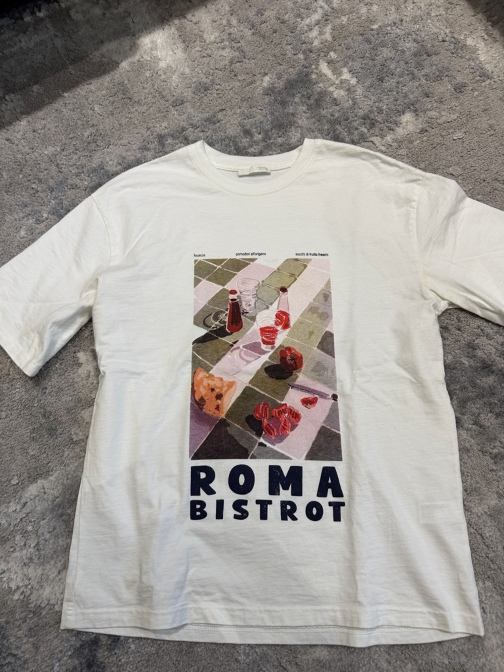 Zara t-shirt- White with Red Accents